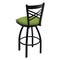 Holland Bar Stool Co 30" Swivel Bar Stool, Black Wrinkle, Canter Kiwi Green Seat 82030BW009 - alternate 2